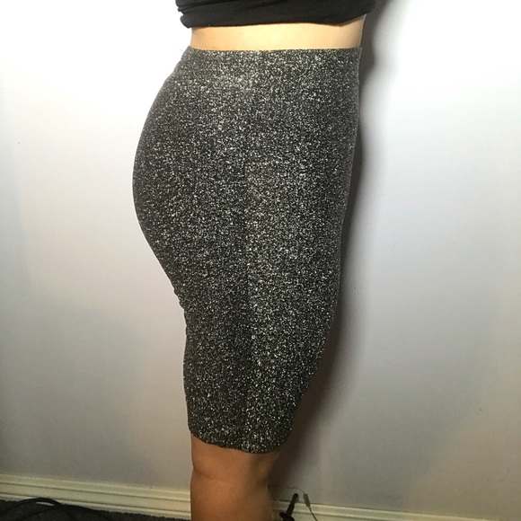 Silver Glittery Biker Shorts - Picture 2 of 3